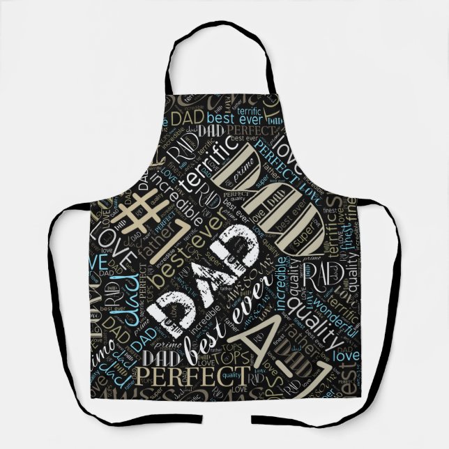 Tablier Meilleur Papa Word Cloud ID263 (Recto)