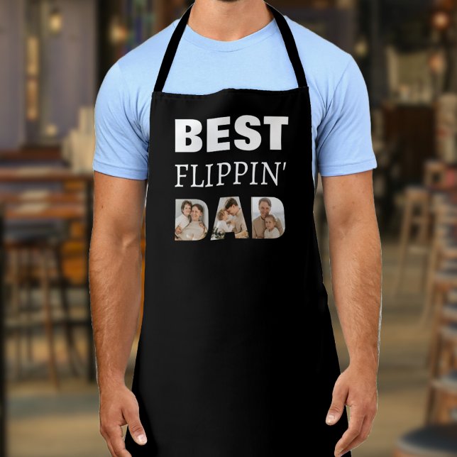 Tablier Meilleure Fête des pères de Collage photo Flippin  (Best Flippin Dad Photo Collage Father's Day Apron
)