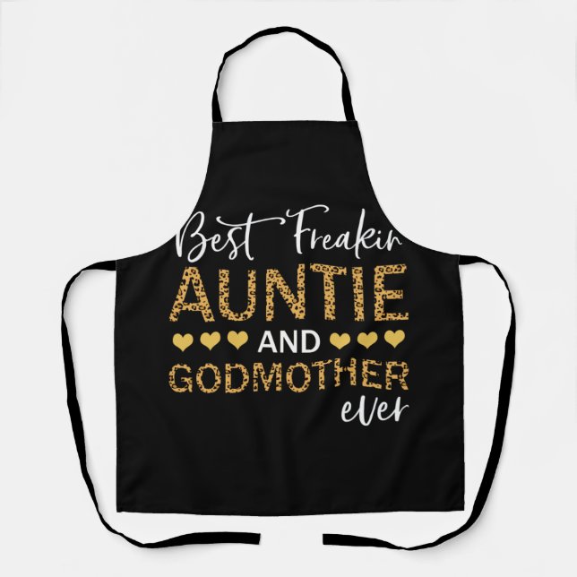Tablier Meilleure Freakin' Tante Et Godmère Jamais Lepard (Recto)