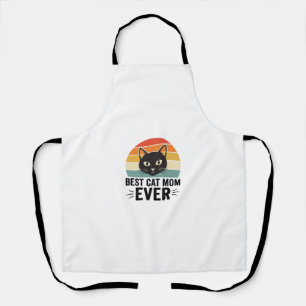 Tablier Meilleure Maman de Chat Retro Visage de Chat Desig
