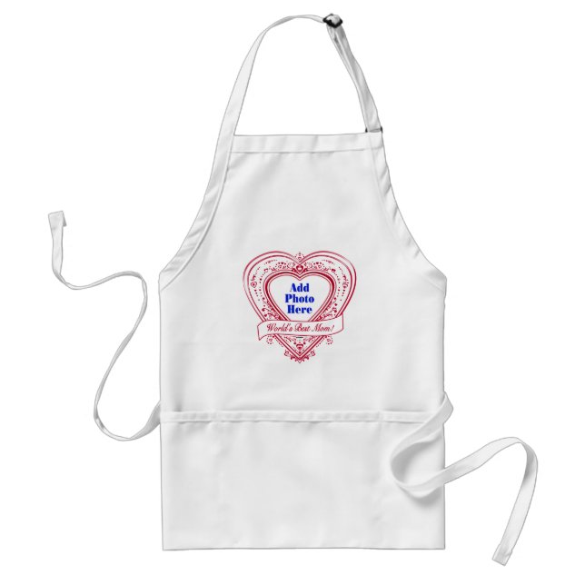 Tablier Meilleure maman du monde ! Photo Red Hearts (Devant)