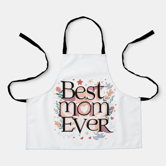 Tablier Meilleure maman jamais mignonne mère moderne (Recto)