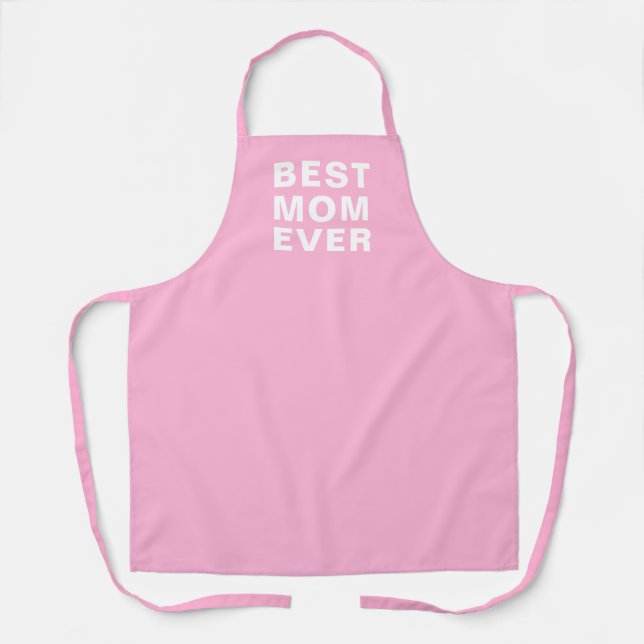 Tablier Meilleure maman jamais moderne Typographie rose cu (Recto)