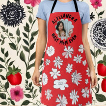 Meilleure maman jamais photo monogramme floral rou