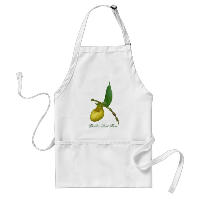 Tablier Meilleure maman Jaune Lady Slipper Apron du monde (Devant)