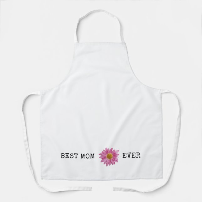 Tablier MEILLEURE MÈRE JAMAIS Rose Daisy Fête des mères Ma (Recto)