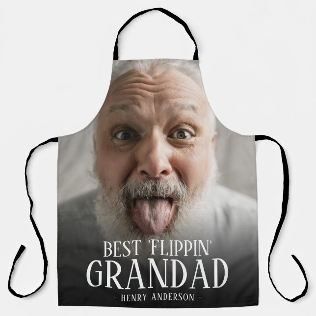 Tablier Meilleure photo grand-père 'Flippin' | Porte-nom (Recto)