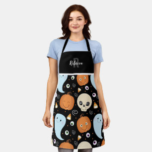 Tablier Mélange Halloween Répéter le Motif Monogramme