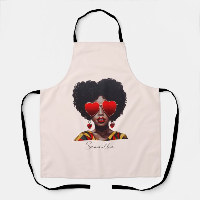 Tablier Melanin Magic : Black Queen Rocking Heart Shades (Recto)