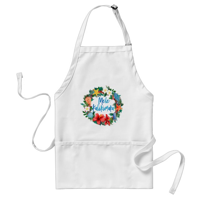 Tablier Mele Kalikimaka Hawaiian Christmas Wreath (Devant)