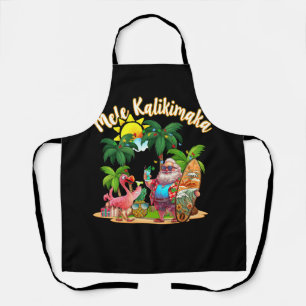 Tablier Mele Kalikimaka Père Noël Flamant rose Noël tropic