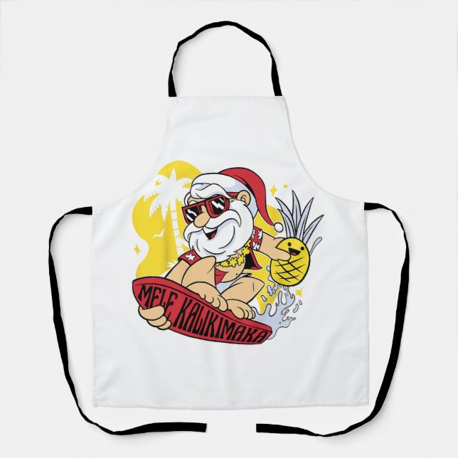 Tablier Mele Kalikimaka Père Noël Hawaii Noël En Juillet G (Recto)