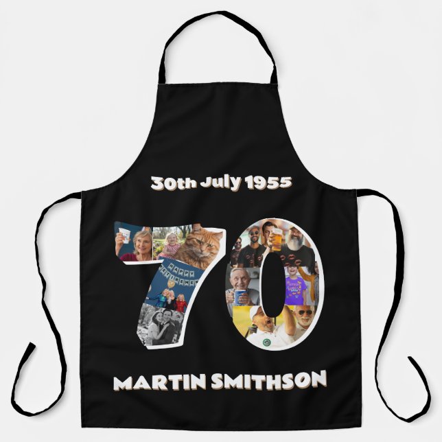 Tablier Mens 70e cuisine pratique cuisine 70 ans anniversa (Recto)
