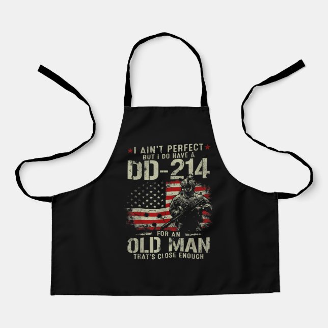 Tablier Mens Je ne suis pas parfait J'ai un vétéran DD-214 (Recto)