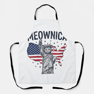 Tablier Meownica Chat Patriotique Design Vectoriel Vintage