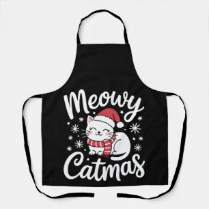 Tablier Meowy Catmas Noël Chapeau de Papa Noël Écharpe pou
