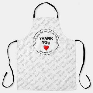 Tablier MERCI Héros bénévole NOIR personnalisable