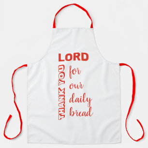Tablier MERCI LORD Notre pain quotidien Christian RED