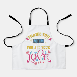 Tablier Merci maman pour tout ton amour, coeur