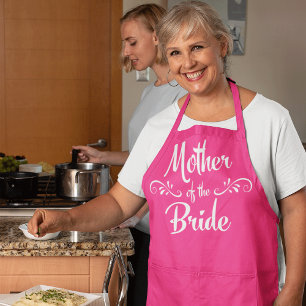 Tablier Mère de la mariée rose Mariage dîner Chef