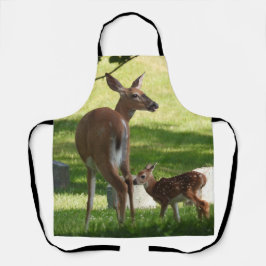 Tablier Mère et bébé Fawn, Cerf blanc