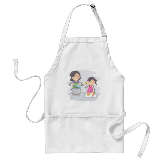 Tablier Mère et fille cuisinant ensemble (Devant)