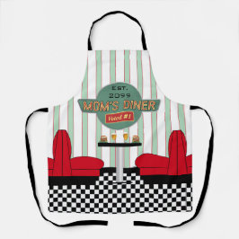 Tablier Mère Retro Diner avec Burgers & Bière
