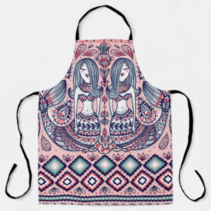 Tablier Mermaids Folk Elements Vintage sans couture