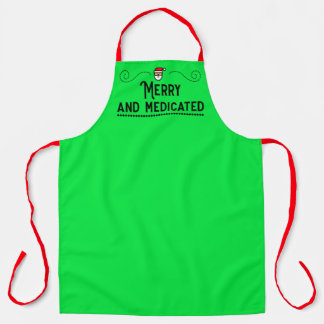 Tablier Merry and Medicated Holiday Chef Apron
