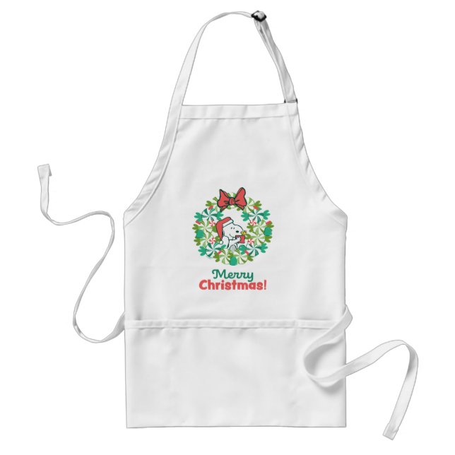 Tablier Merry Christmas Peppermenthe Holiday Wreath (Devant)