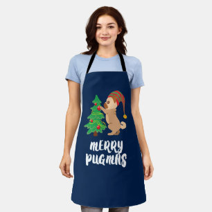Tablier Merry Pugmas Pug Pet Dog Funny Christmas