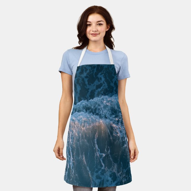 Tablier Merveilleuses Vagues Bleues (Porté)