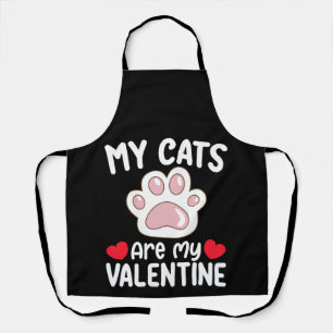 Tablier Mes chats sont ma Saint-Valentin Drôle Amoureux de