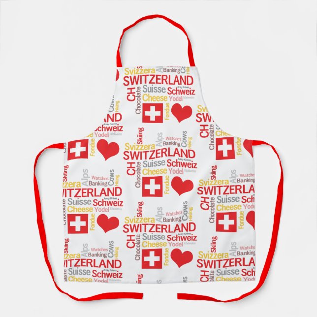 Tablier Mes choses préférées en Suisse amusantes (Recto)