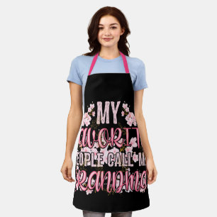 Tablier Mes Gens Favoris M'Appelent Fleur Grand-Mère
