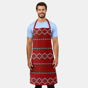 Tablier Mesas Sud-Ouest Turquoise & Red Geometry Print