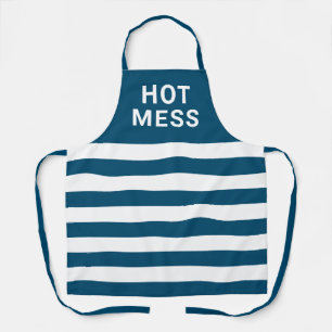 Tablier Mess Hot Fundy Marine Bleu Bleu Blancs Cuisson 
