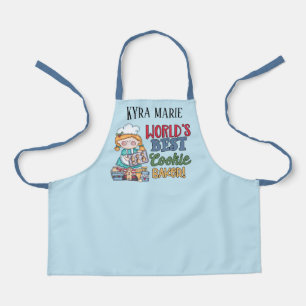 Tablier Mete girls monde's best cookie baker ajouter nom