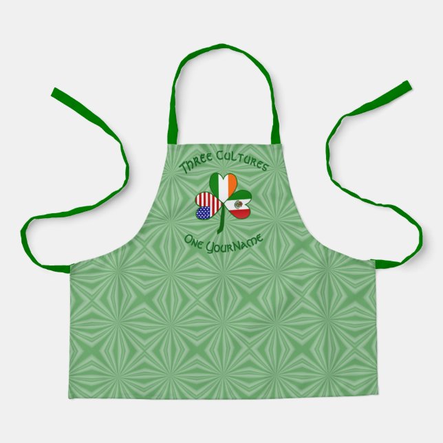 Tablier Mexique irlandais drapeaux américains Shamrock per (Recto)