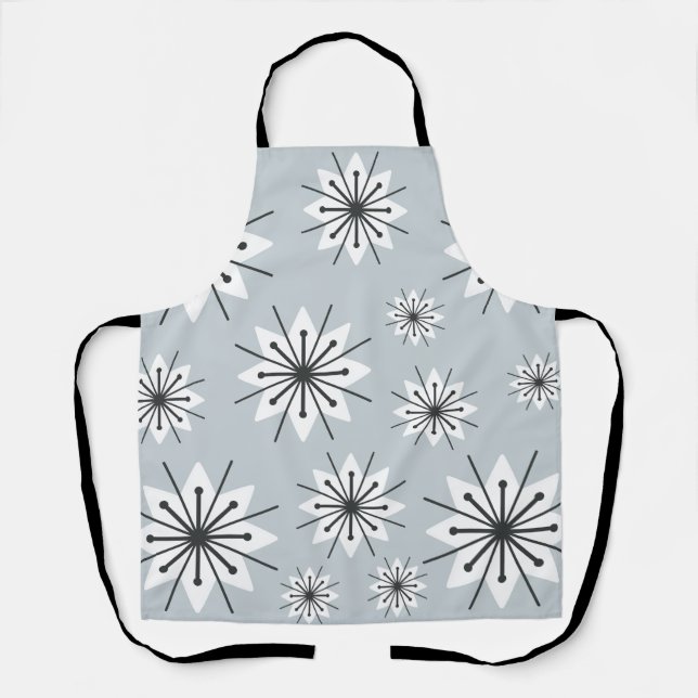 Tablier Mi-Siècle Moderne Snowflakes Silver (Recto)