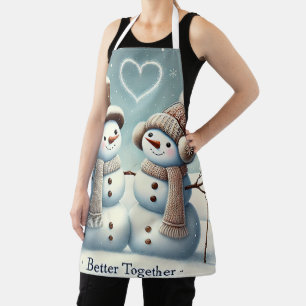 Tablier Mieux Ensemble Snowman-Un Coeur