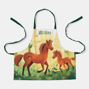 Tablier mignon cheval amoureux ajouter nom enfants