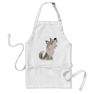 Tablier mignon de cuisine de loup de bande