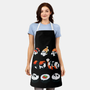 Tablier Mignon Sushi Panda Câlin Maki Amoureux Drôle Kawai