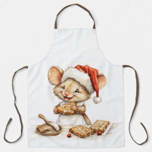 Tablier Mignonne souris Chef Noël