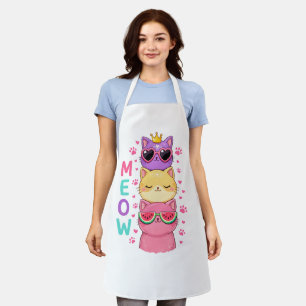 Tablier Mignons chats kawaii empilés miaulent