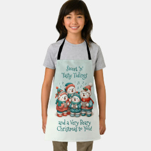 Tablier Mignons ours polaires chantent Joyeux Noël très ou