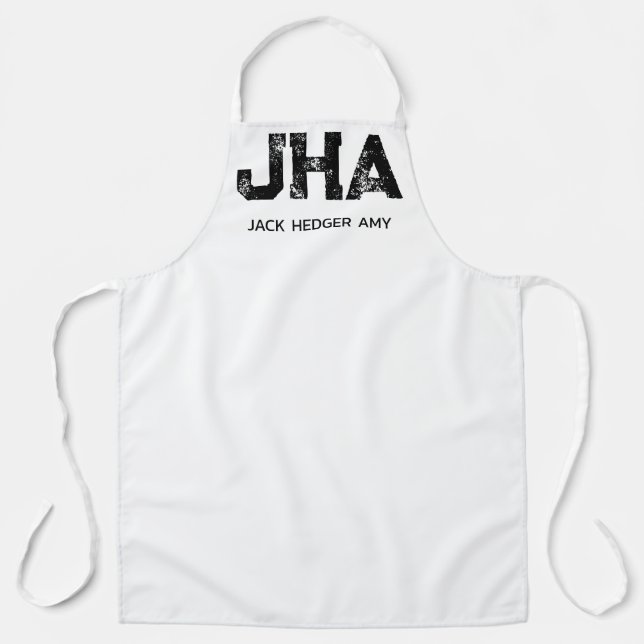 TABLIER MINIMALIST BLACK THREE LETTER MONOGRAM NAME WHITE (Recto)