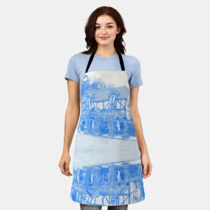 Tablier 'Miss Marple's Tea Room' - Apron (Bleu)