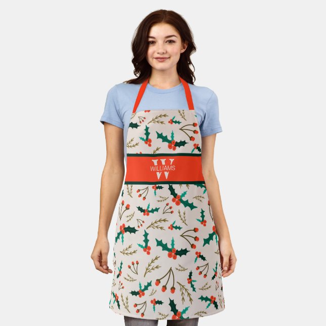 Tablier Mistletoe Berry Noël Monogram Holiday (Porté)